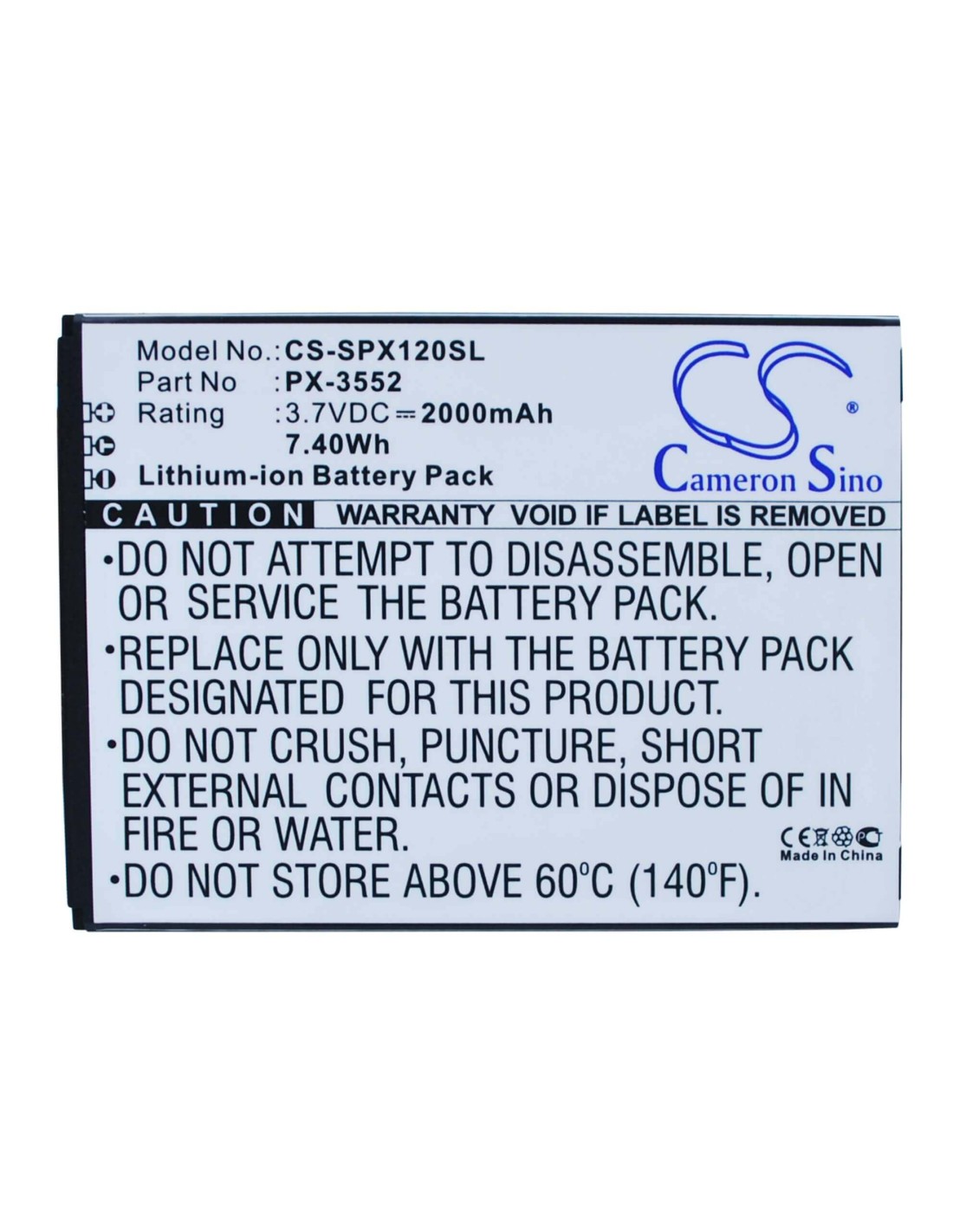 Battery for Simvalley SPX-12 3.7V, 2000mAh - 7.40Wh
