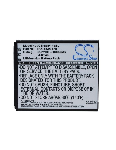 Battery for Simvalley SP-140, SingleCore 3.7V, 1300mAh - 4.81Wh