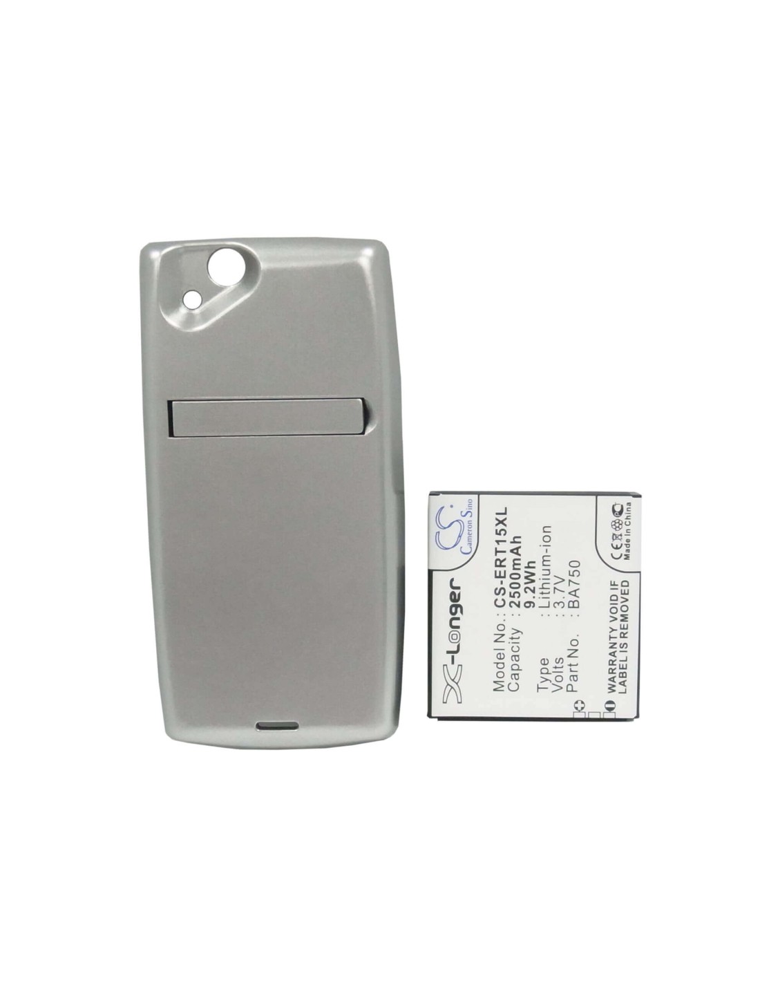 Battery for Sony Ericsson Xperia Arc, LT15a, LT15i 3.7V, 2500mAh - 9.25Wh