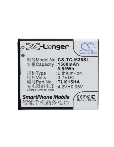 Battery for TCL J636D 3.7V, 1500mAh - 5.55Wh