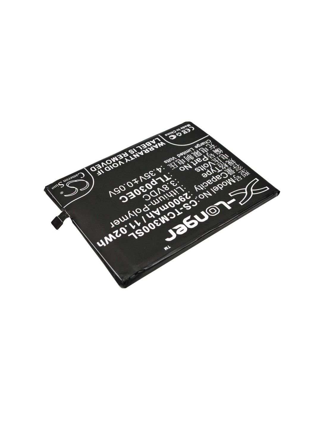 Battery for TCL 3S, M3G 3.8V, 2900mAh - 11.02Wh