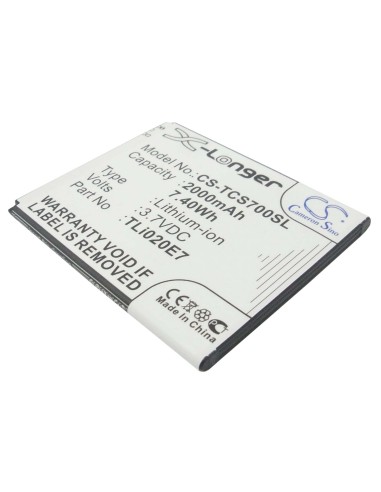 Battery for TCL S700T, J620 3.7V, 2000mAh - 7.40Wh