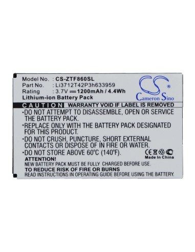 Battery for ZTE E700 F860 F868 F866, I909 3.7V, 1200mAh - 4.44Wh