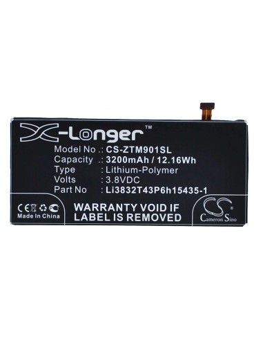 Battery for ZTE Grand M901C, Grand Memo II, Z787 3.8V, 3200mAh - 12.16Wh