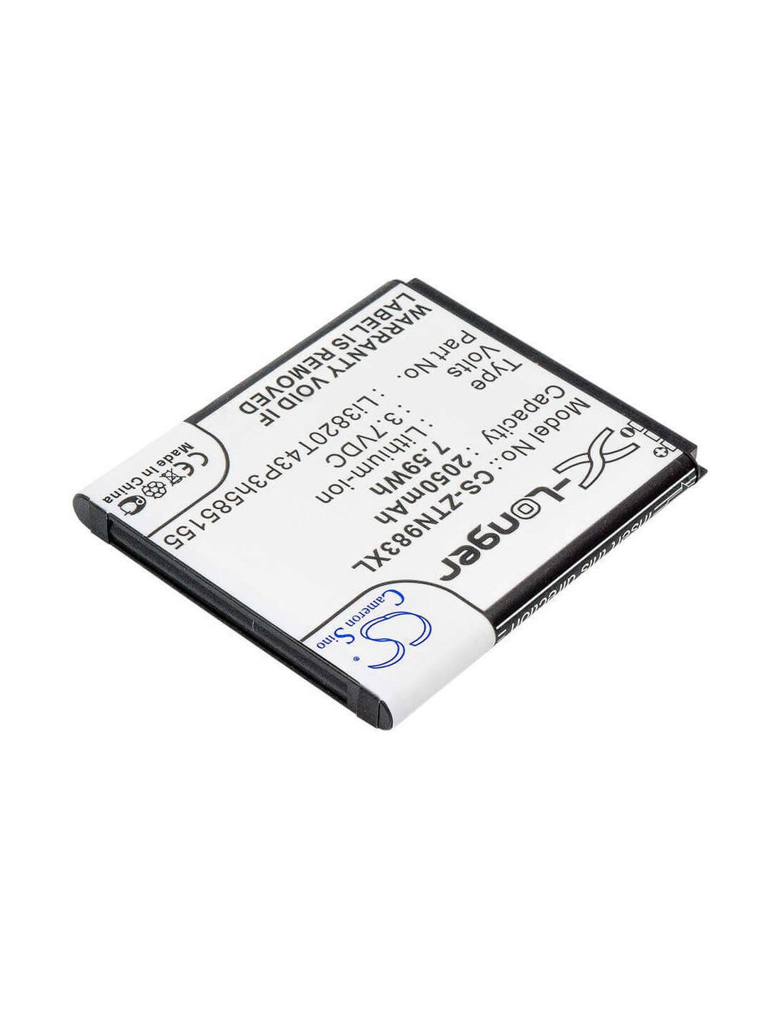 Battery for ZTE N983, U960E, Z795G 3.7V, 2050mAh - 7.59Wh
