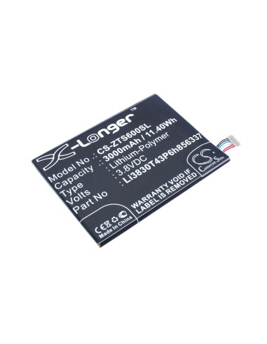 Battery for ZTE Blade S6, Blade S6 Lux Dual SIM, Lux Q7 3.8V, 3000mAh - 11.40Wh
