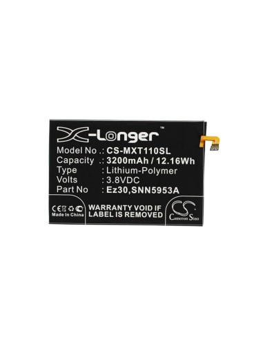 Battery for Google Nexus 6 3.8V, 3200mAh - 12.16Wh