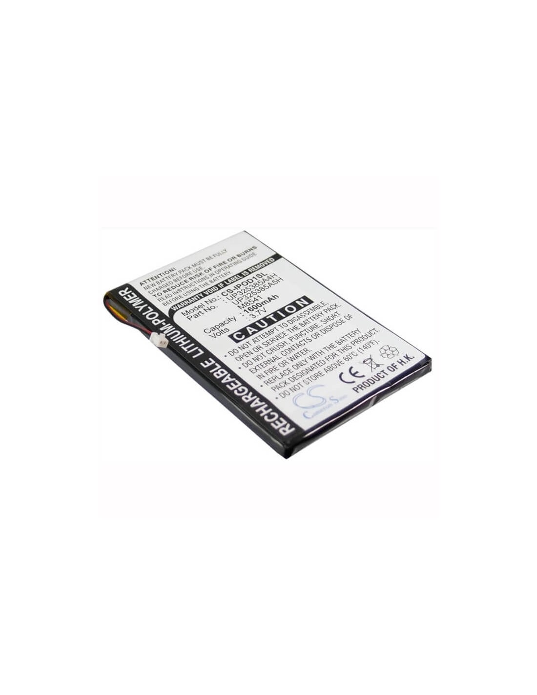Battery for Apple Ipod 1st, 2nd Generation 3.7V, 1600mAh - 5.92Wh