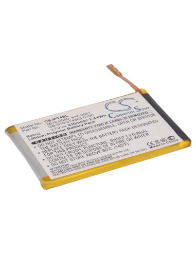 Battery for Apple Ipod Touch 4th 3.7V, 930mAh - 3.44Wh