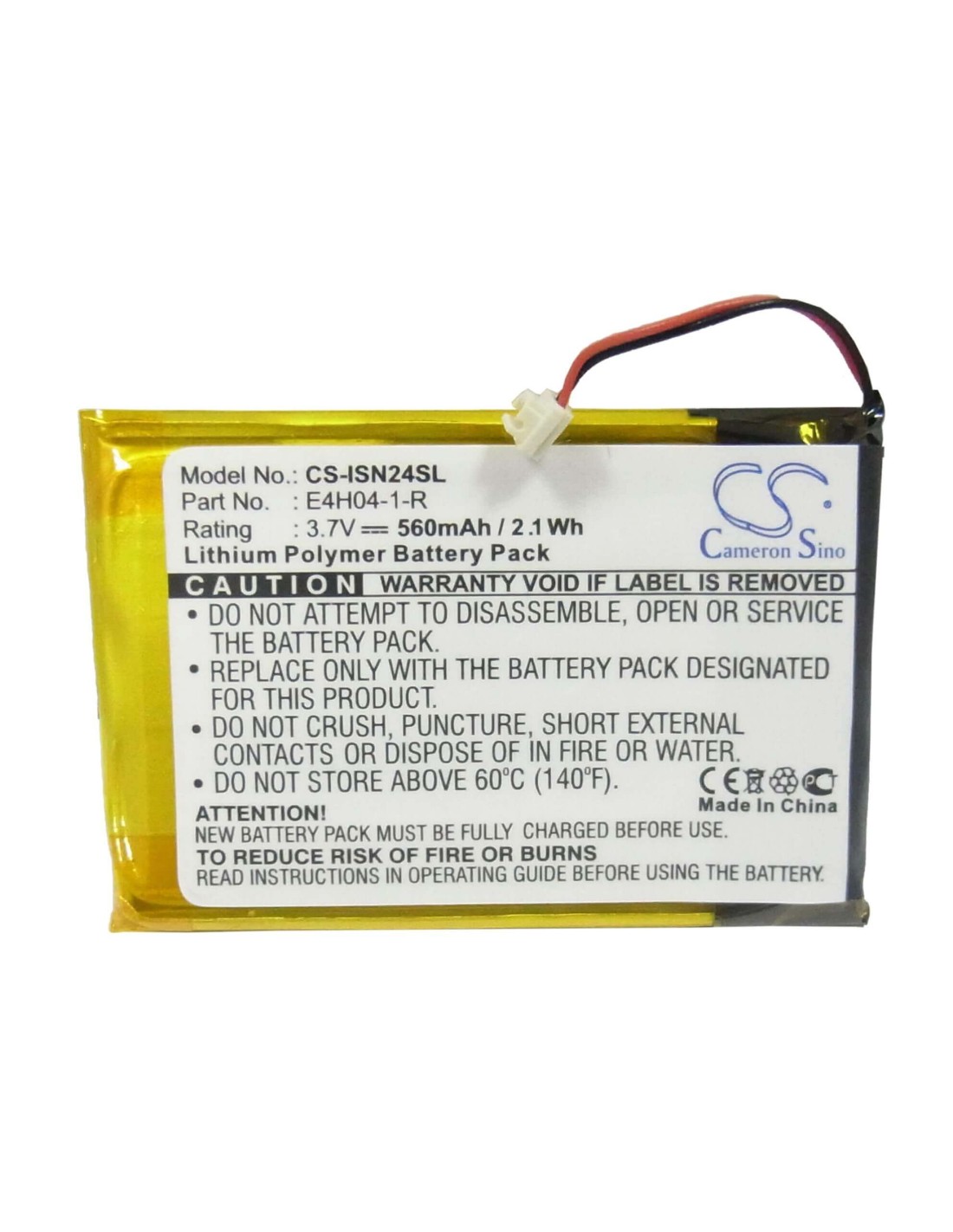 Battery for Insignia Ns-4v24, Ns-8v24 3.7V, 560mAh - 2.07Wh