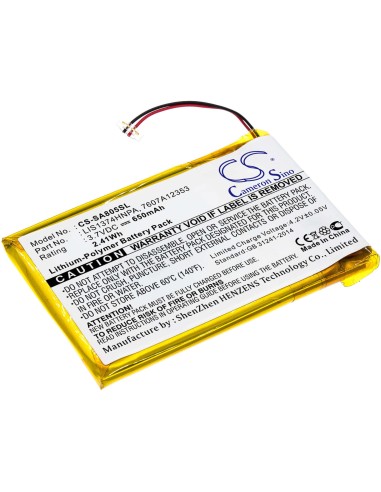 Battery for Sony Nwz-a801, Nw-a805, Nw-a805b 3.7V, 750mAh - 2.78Wh