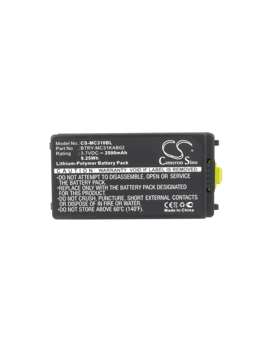 Battery for Symbol Mc3100, Mc3190, Mc3190g 3.7V, 2500mAh - 9.25Wh