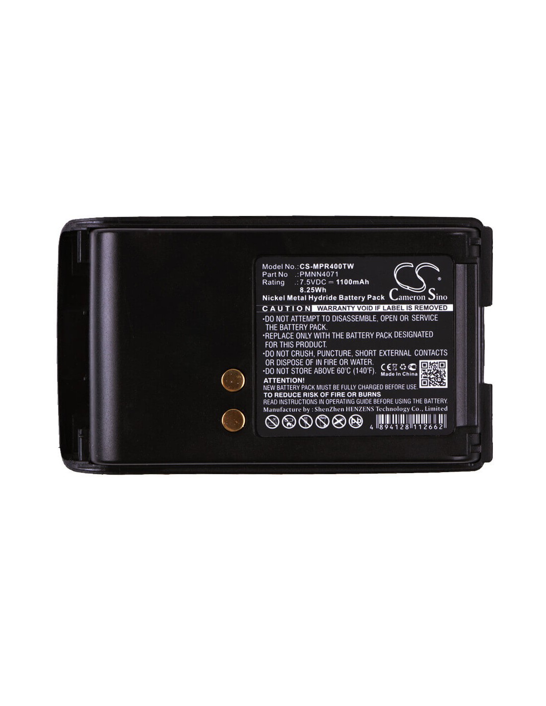 Battery for Motorola Mag One Bpr40, A8 7.5V, 1100mAh - 8.25Wh
