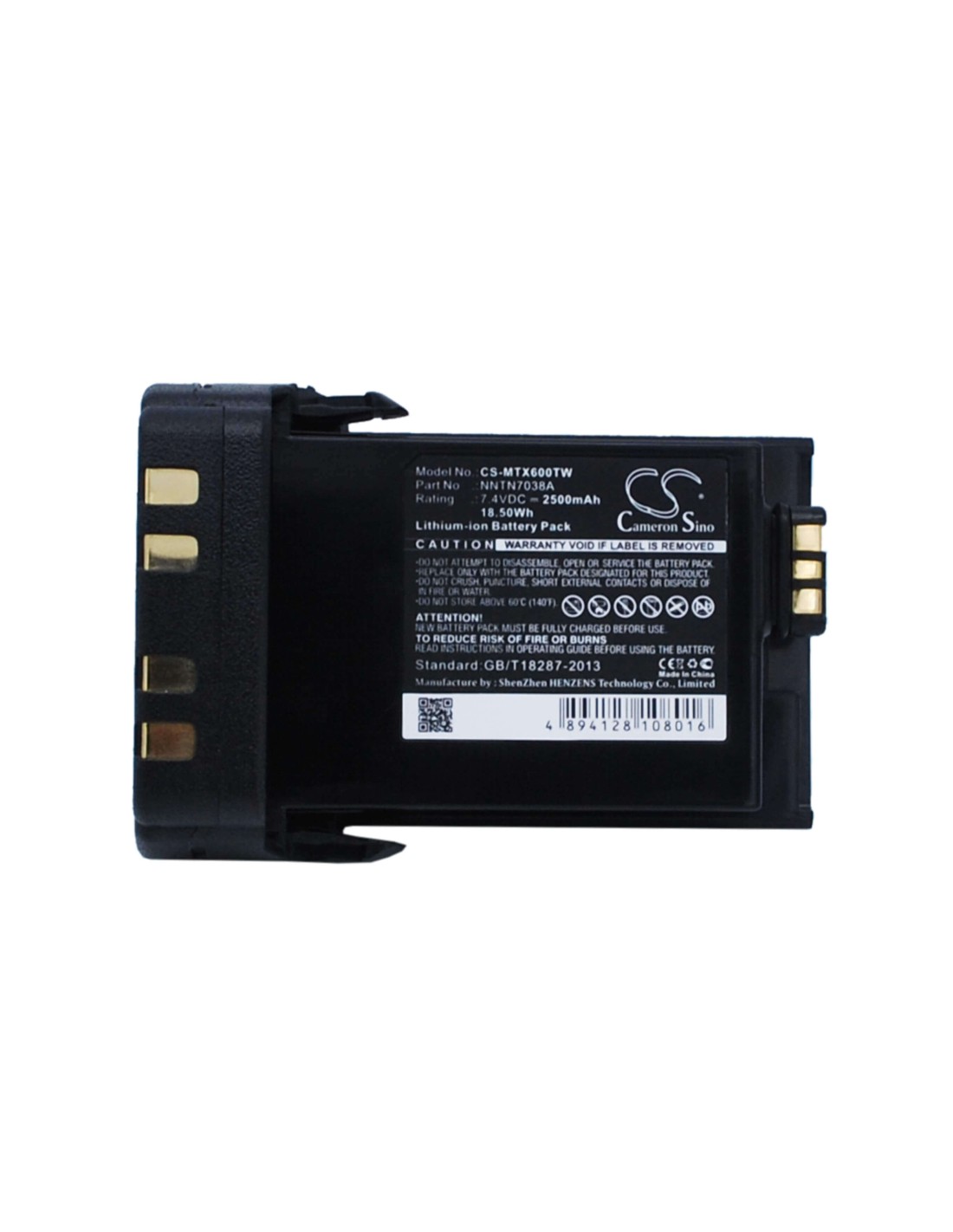 Battery for Motorola Apx6000, Apx7000, Apx8000 7.4V, 2500mAh - 18.50Wh
