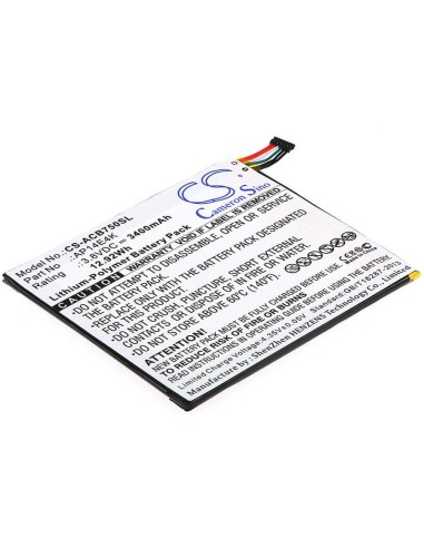 Battery for Acer Iconia One 7 B1-750 3.8V, 3400mAh - 12.92Wh