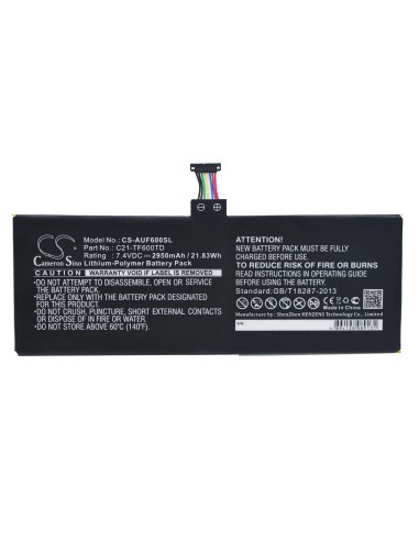 Battery for Asus Vivotab Tf600t 7.4V, 2950mAh - 21.83Wh