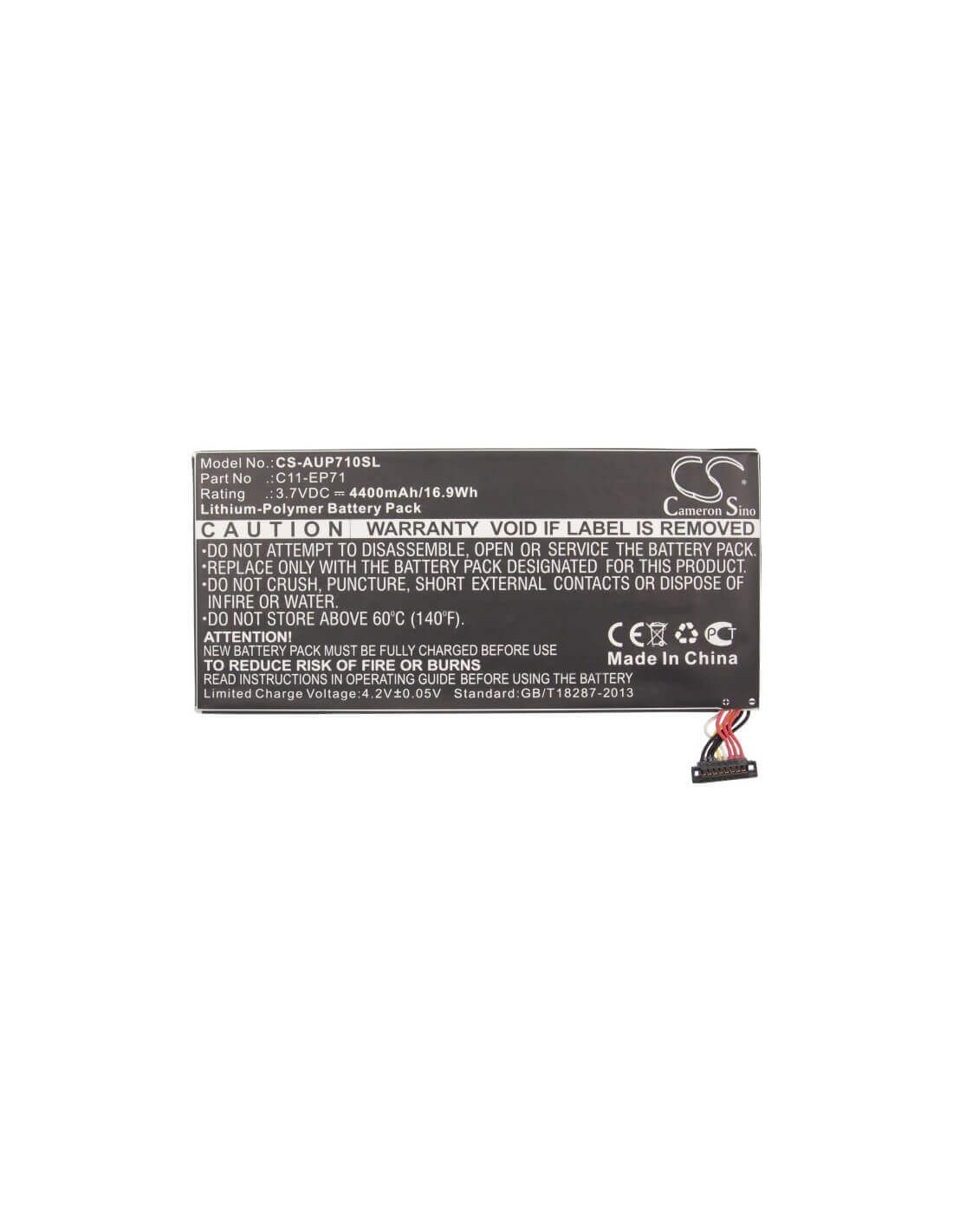 Battery for Asus Eee Pad Memo Ep71, Ep71, N71png3 3.7V, 4400mAh - 16.28Wh