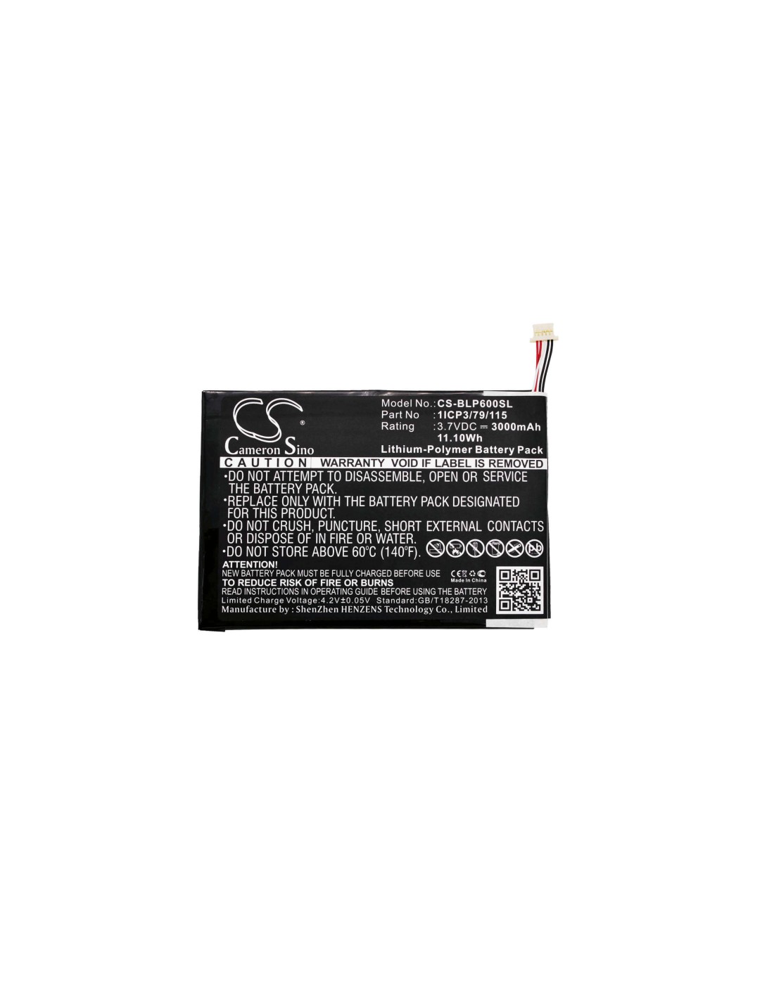 Battery for Blu Touchbook 7.0 Pro, P60w 3.7V, 3000mAh - 11.10Wh