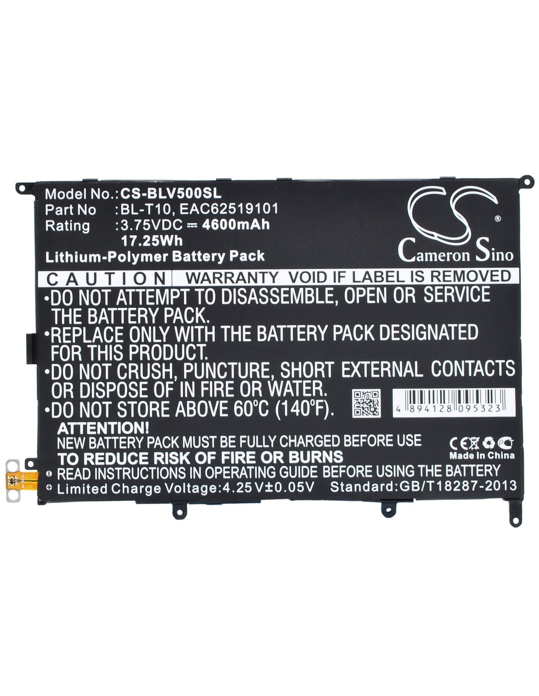 Battery for Lg G Pad 8.3, V500, Vk810 3.75V, 4600mAh - 17.25Wh