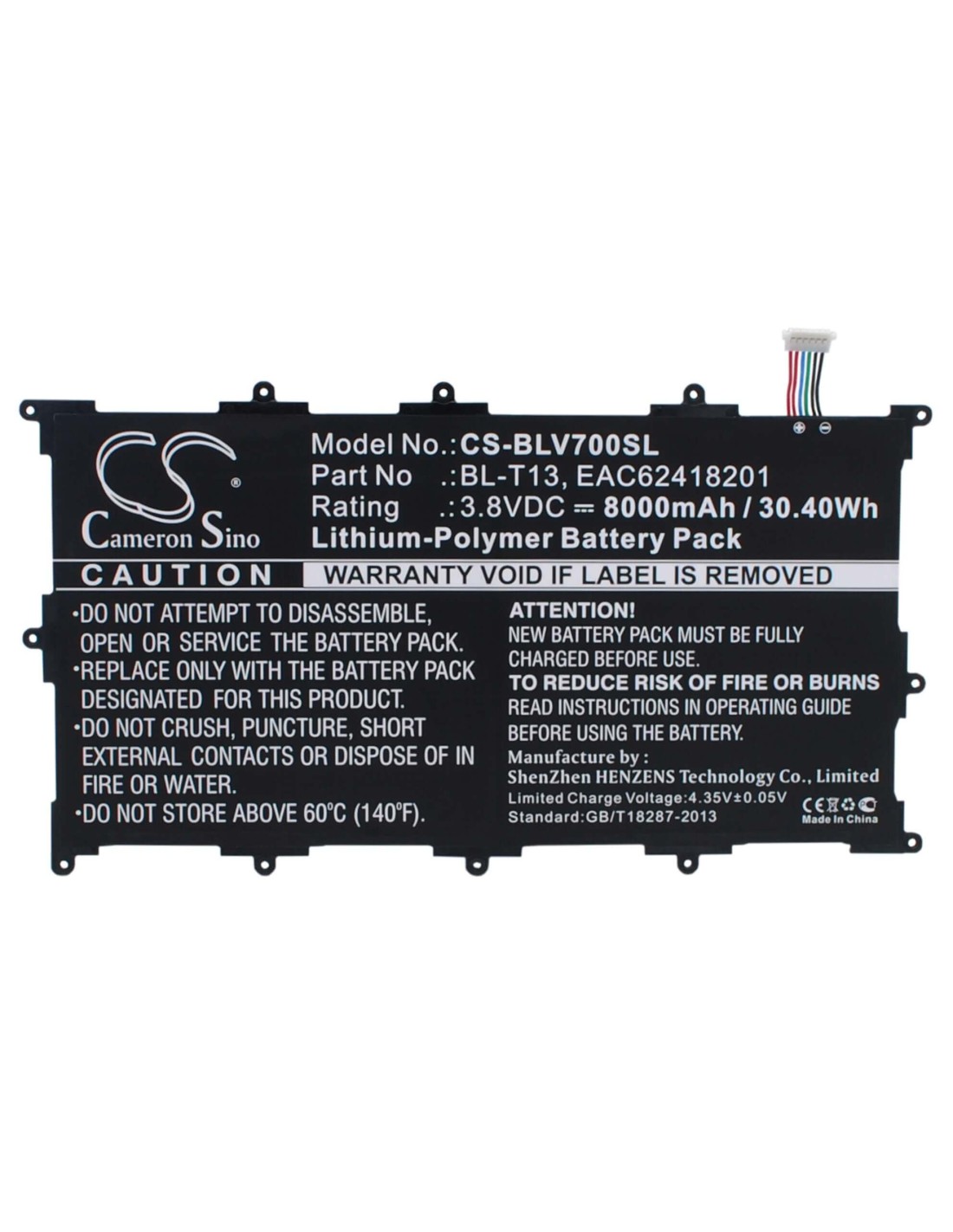 Battery for Lg G Pad Tablet 10.1 Inch, V700, Vk700 3.8V, 8000mAh - 30.40Wh