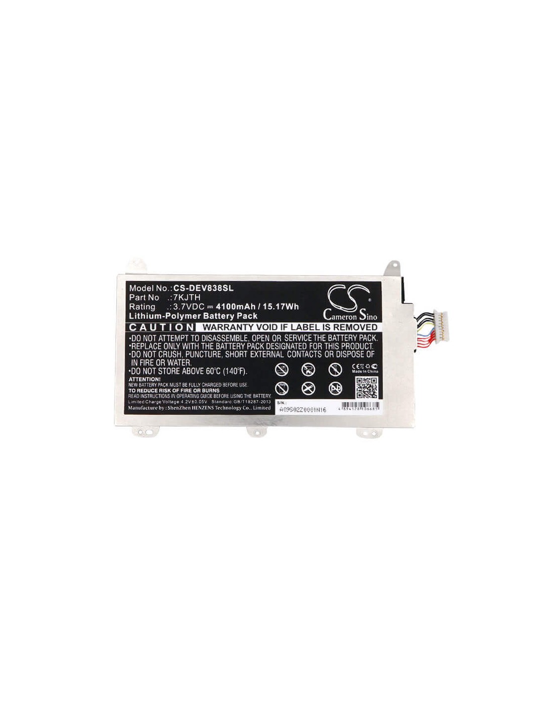 Battery for Dell Venue 8 Pro 3845 3.7V, 4300mAh - 15.91Wh