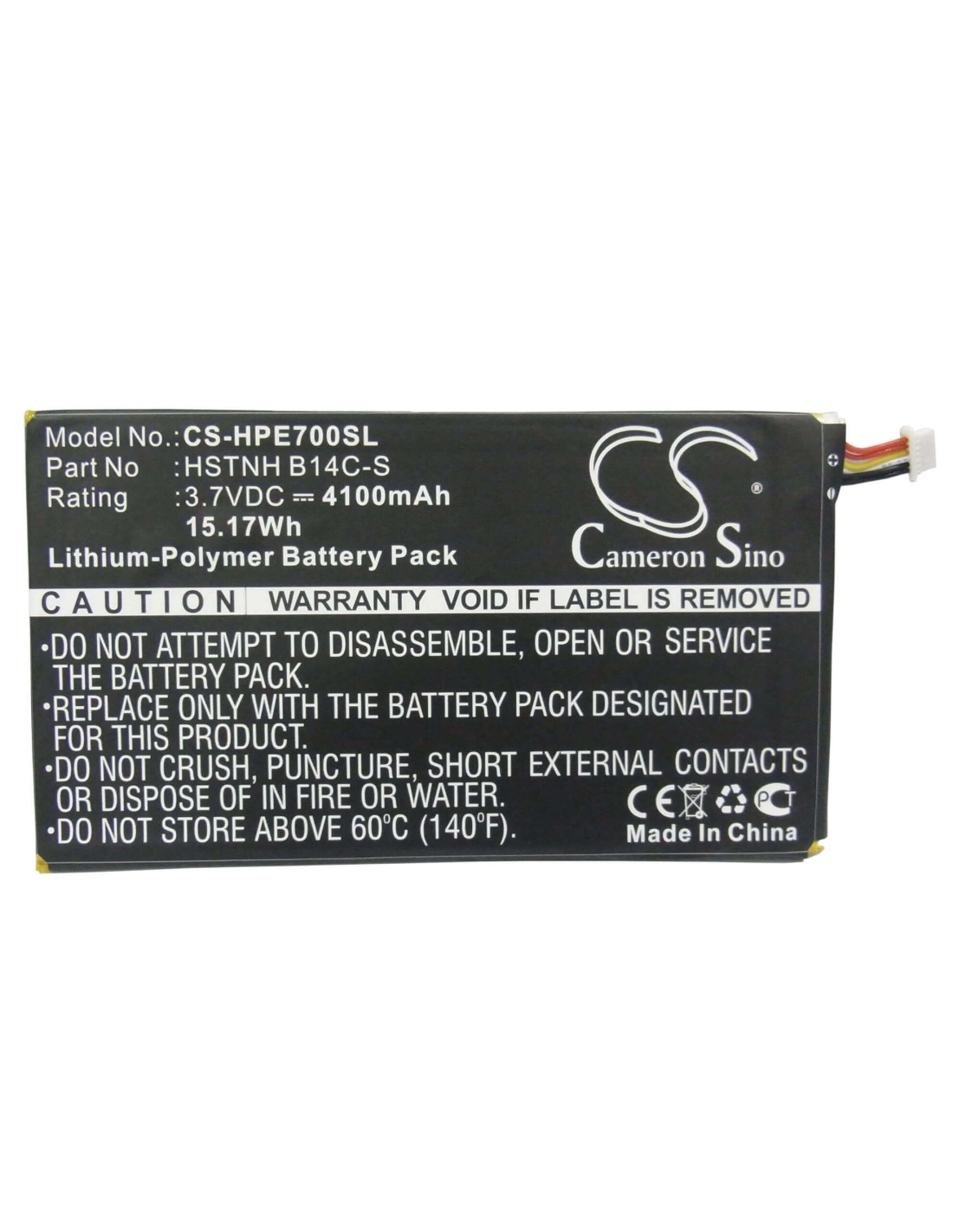 Battery for Hp Tablet 7 1800, Slate 7 1800 Tablet 3.7V, 4100mAh - 15.17Wh