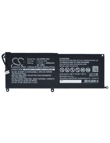 Battery for Hp Pro X2 612 G1 7.4V, 3800mAh - 28.12Wh