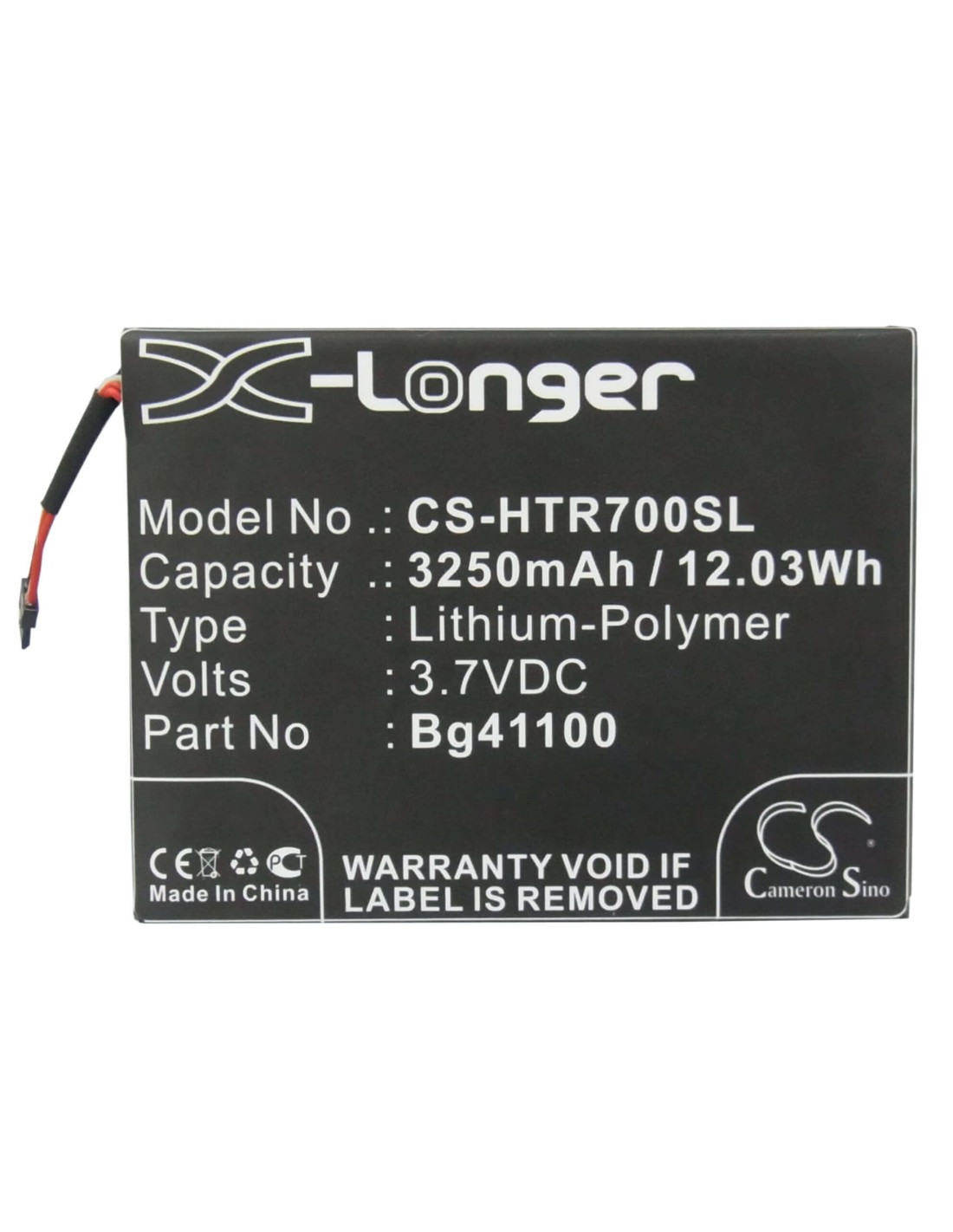 Battery for Htc R7 3.7V, 3250mAh - 12.03Wh