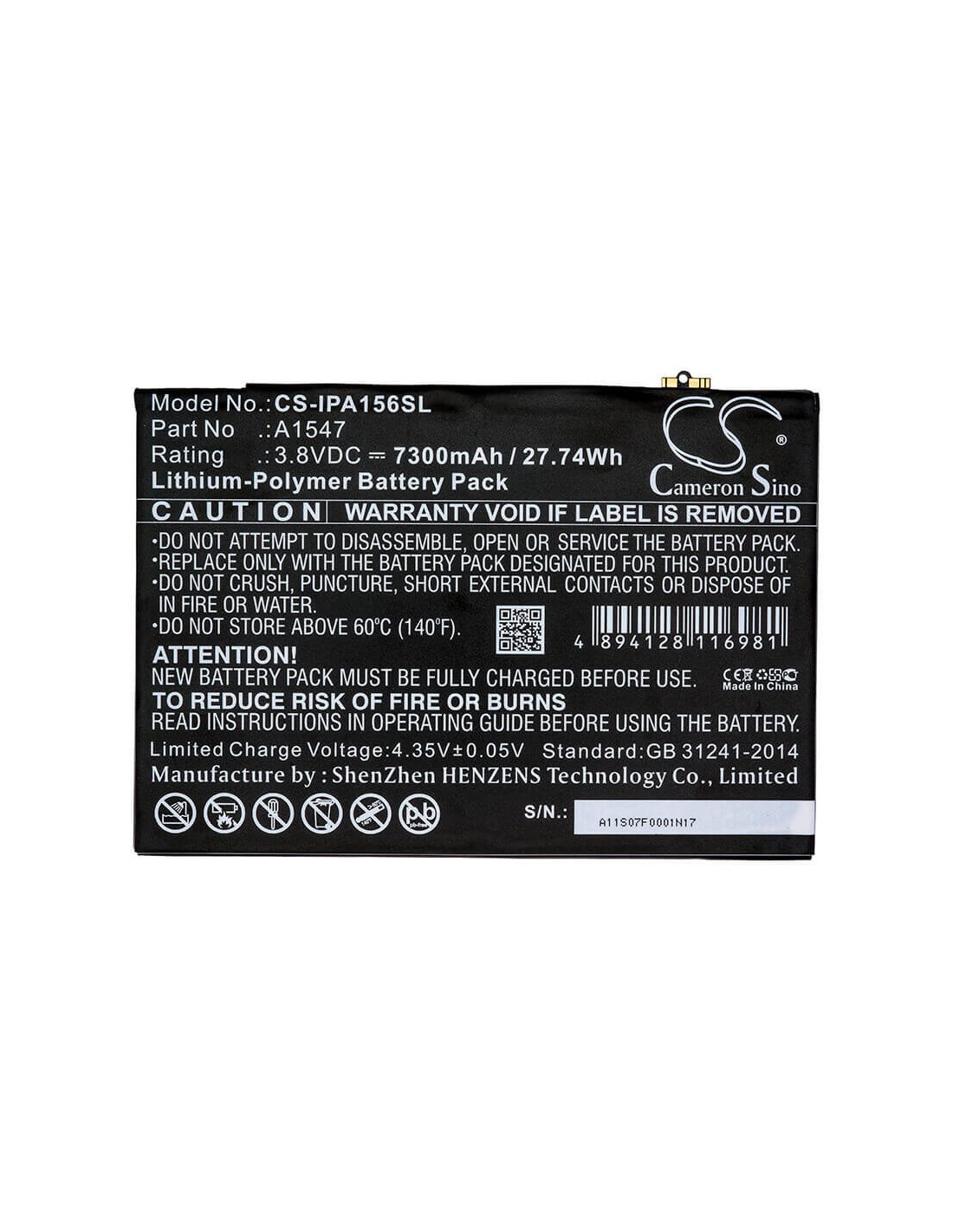  Replacement Battery for Applee iPad Air 2 MH332LL/A