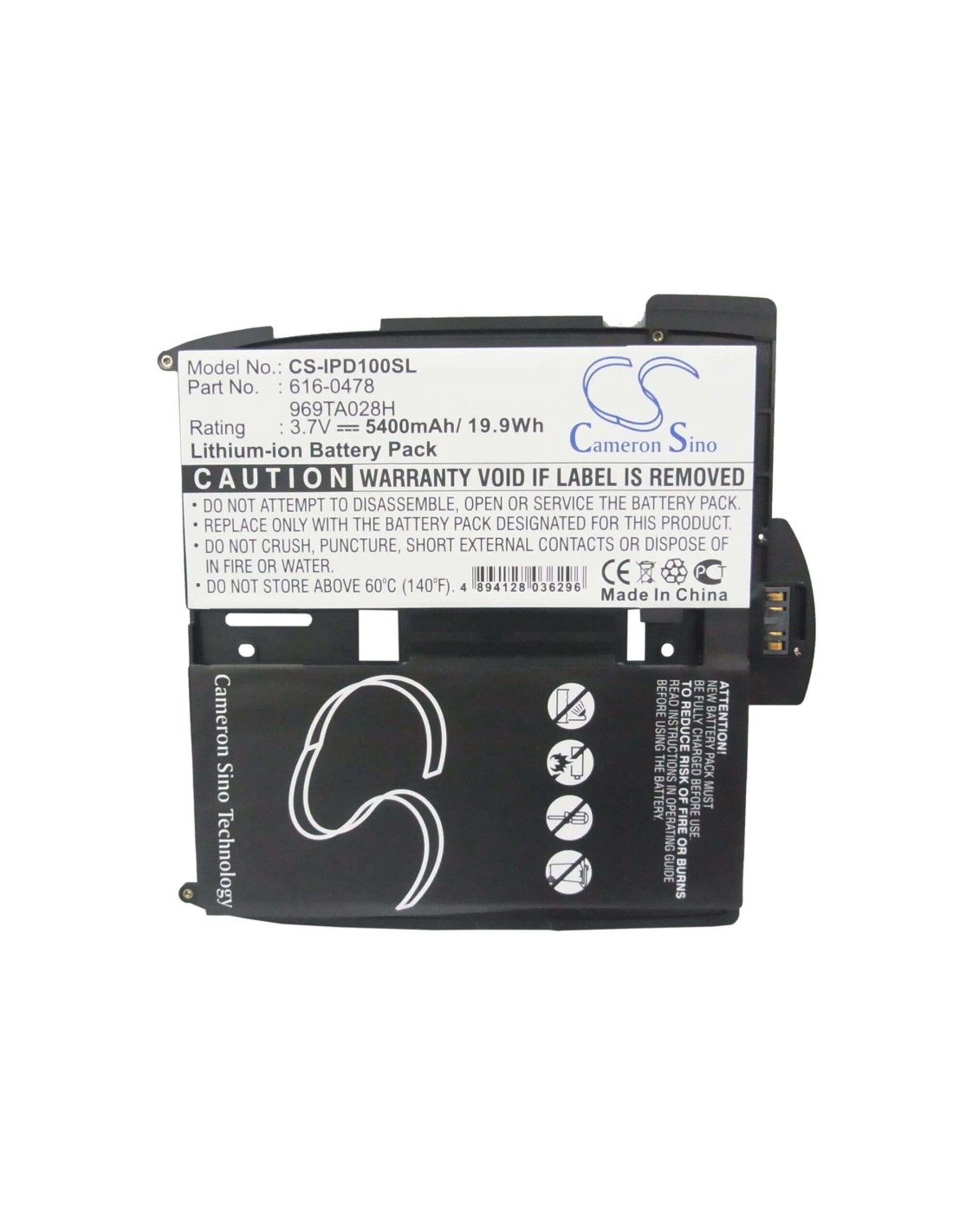 Battery for Apple Ipad, Ipad A1315, Ipad A1337 3.7V, 5400mAh - 19.98Wh