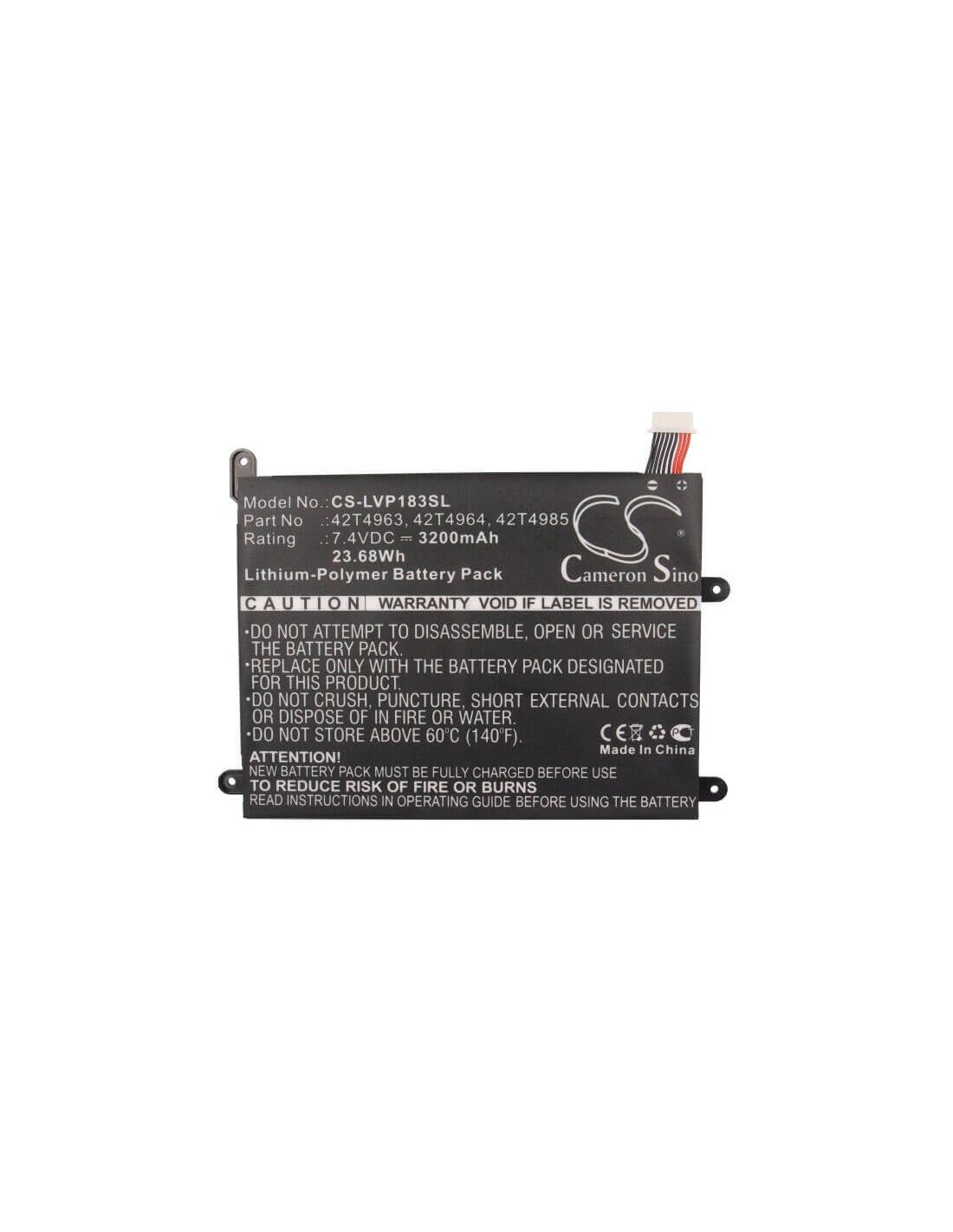 Battery for Lenovo Thinkpad 1838, Thinkpad 1838 10.1, Thinkpad 1838-25u 7.4V, 3200mAh - 23.68Wh