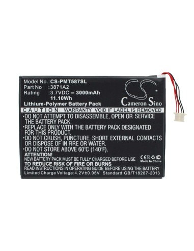 Battery for Prestigio Multipad 7.0 Ultra Duo, Pmt5877c 3.7V, 3000mAh - 11.10Wh