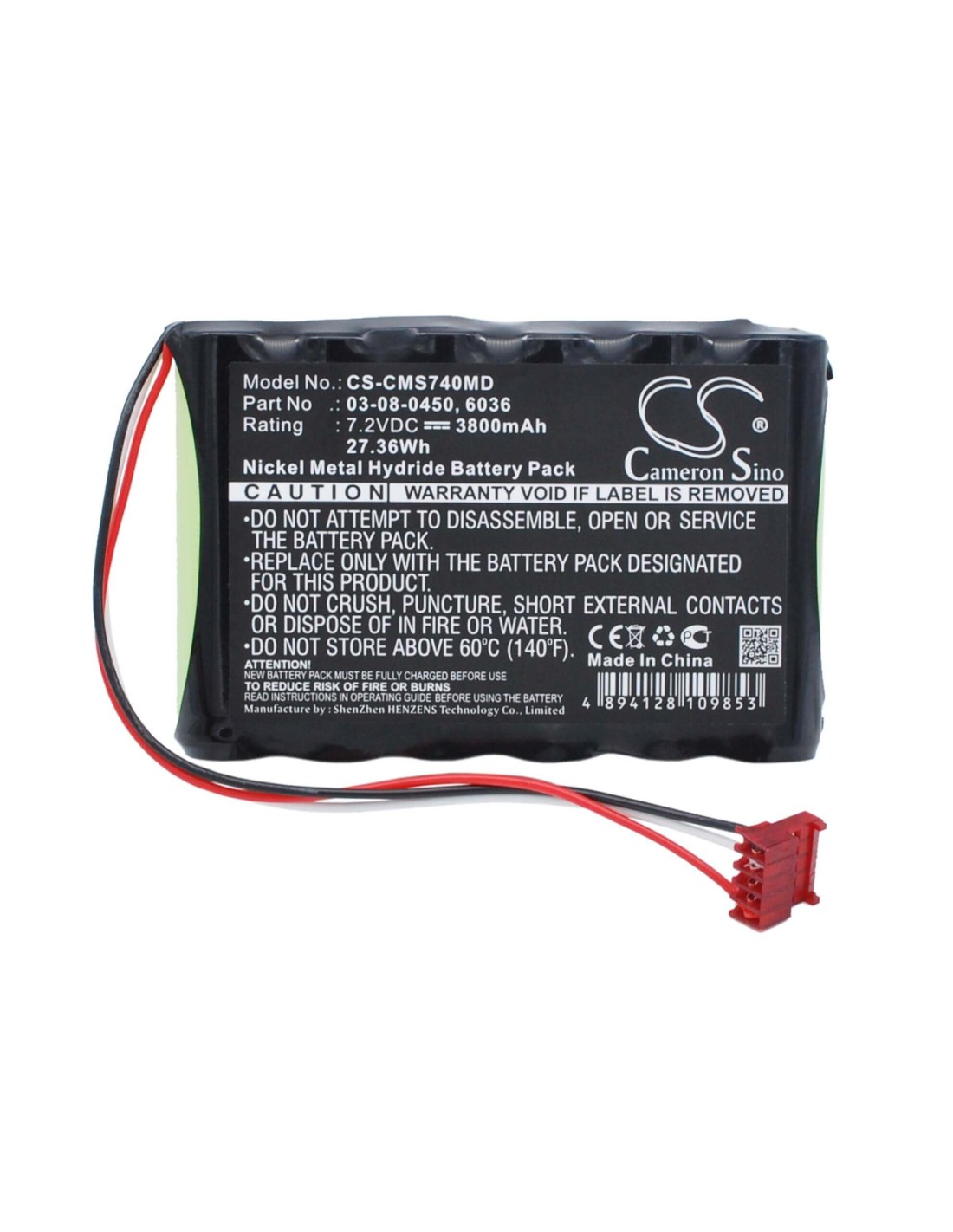 Battery for Cas Medical Nibp 740, 940x Monitor, Nibp 730 7.2V, 3800mAh - 27.36Wh
