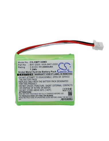 Battery for Omron Hbp-1300, Hbp-1300 Blood Pressure Monitor 3.6V, 2000mAh - 7.20Wh
