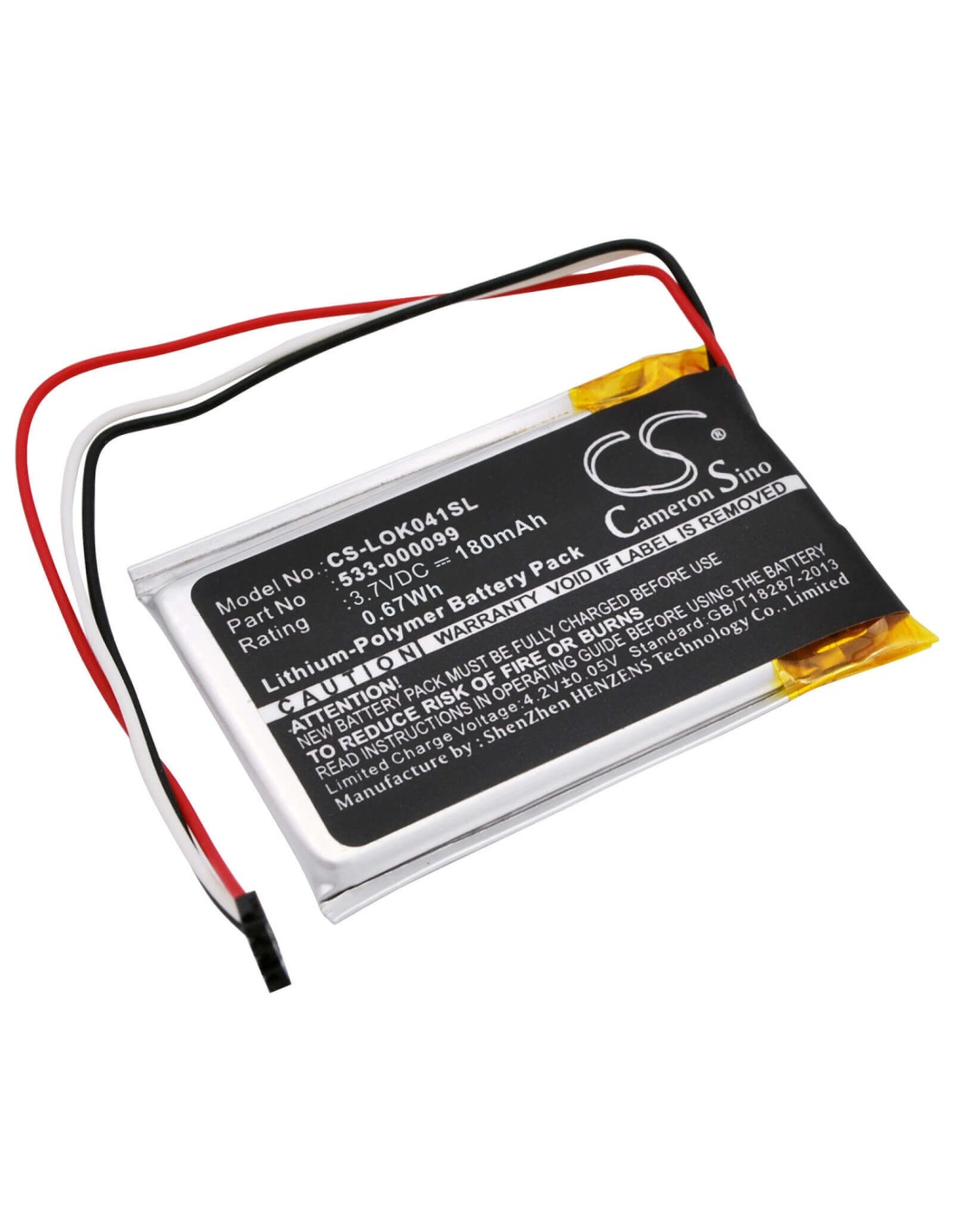 Battery for Logitech Keys-to-go, Ik1041 3.7V, 130mAh - 0.48Wh