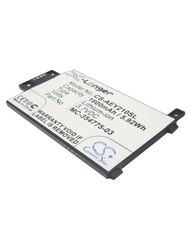 Battery for Kindle Paperwhite Model DP755DI, Ey21, Kindle Touch 6 Inch 2014 Version 3.7V, 1600mAh - 5.92Wh