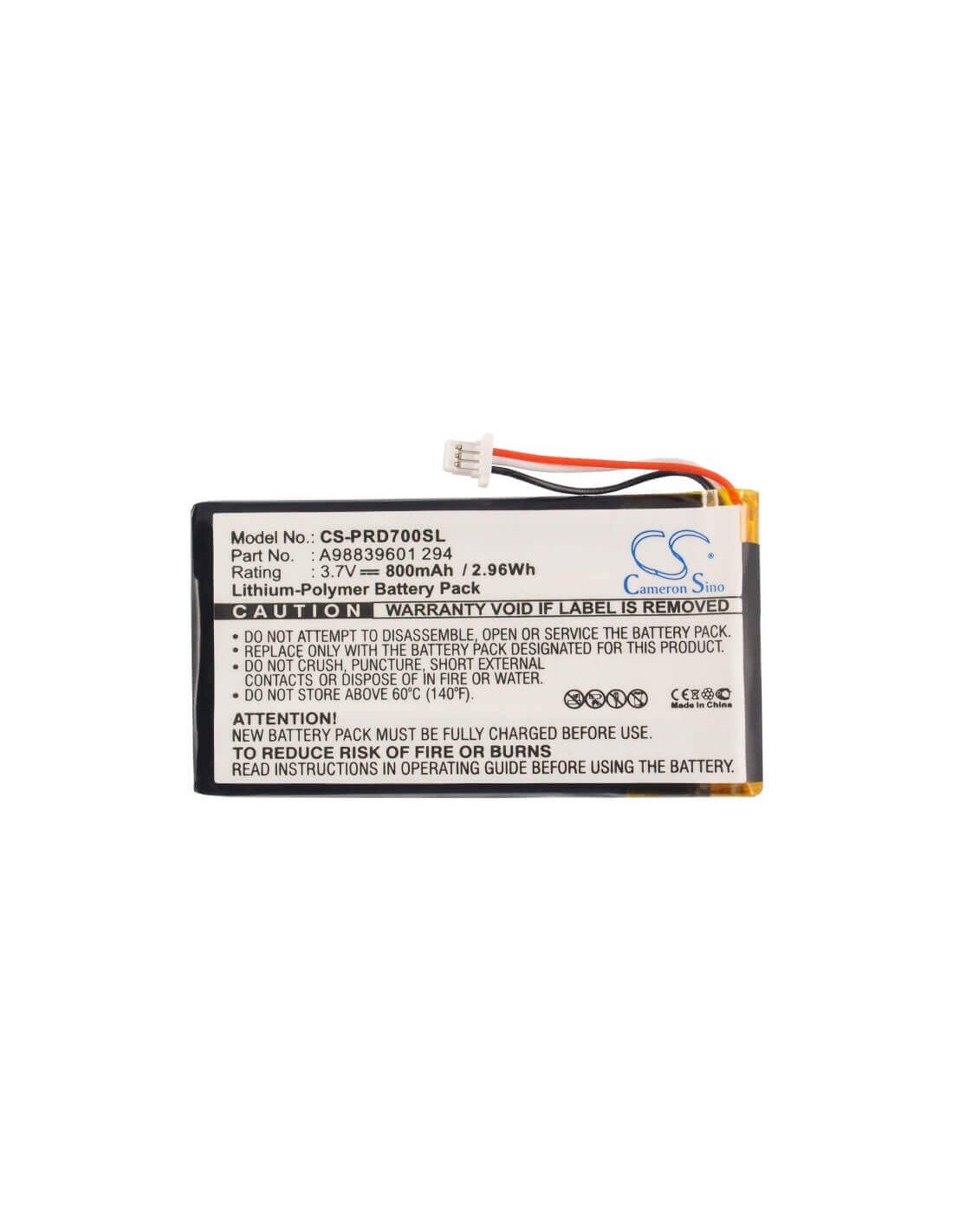 Battery for Sony Prs-700, Prs-700bc 3.7V, 800mAh - 2.96Wh