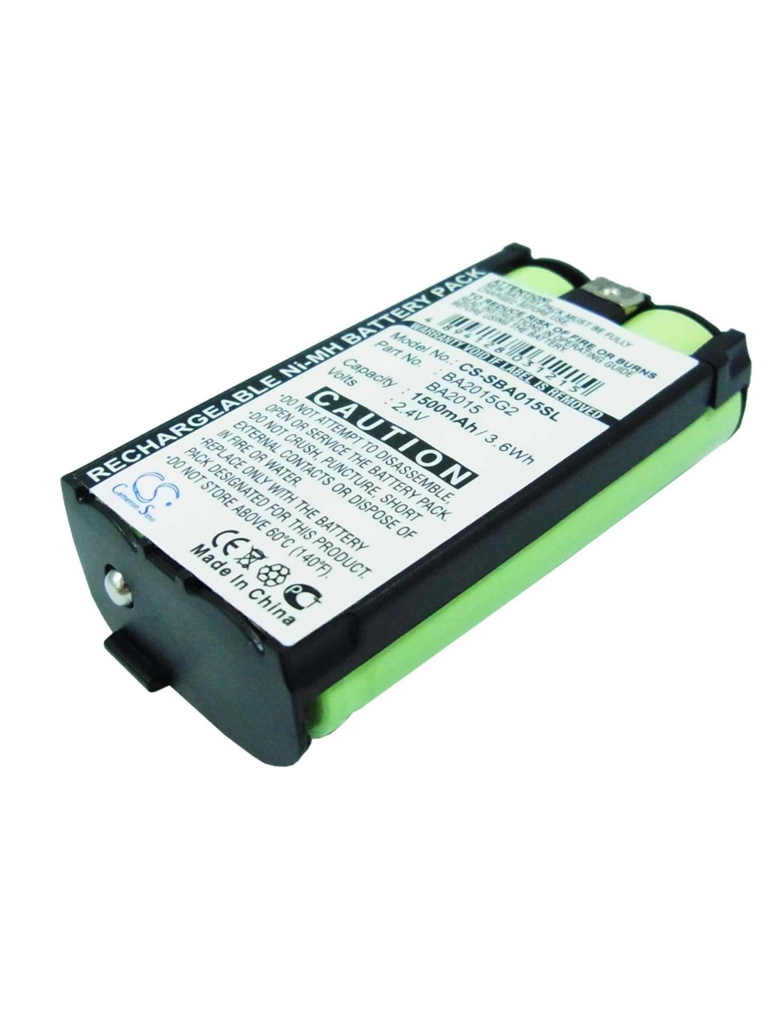 Battery for Sennheiser G2, 2015fm, Ek1038 2.4V, 1500mAh - 3.60Wh