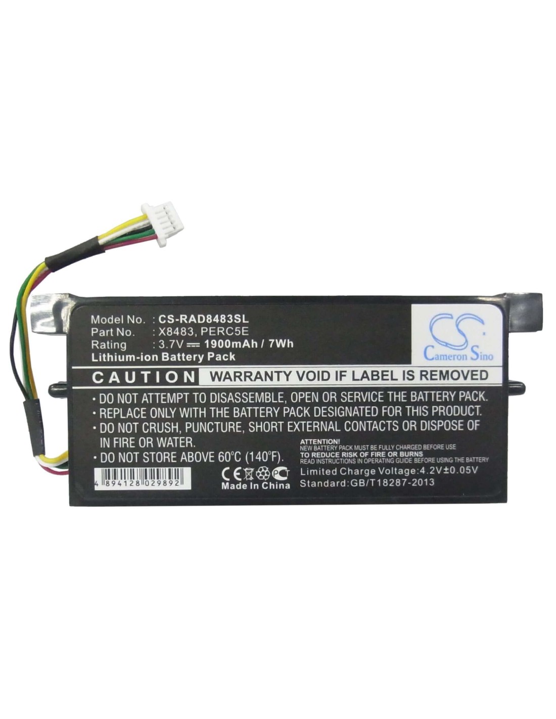 Battery for Dell Poweredge Perc5e With Bbu Connector Cable, Kr174 Perc6 3.7V, 1900mAh - 7.03Wh