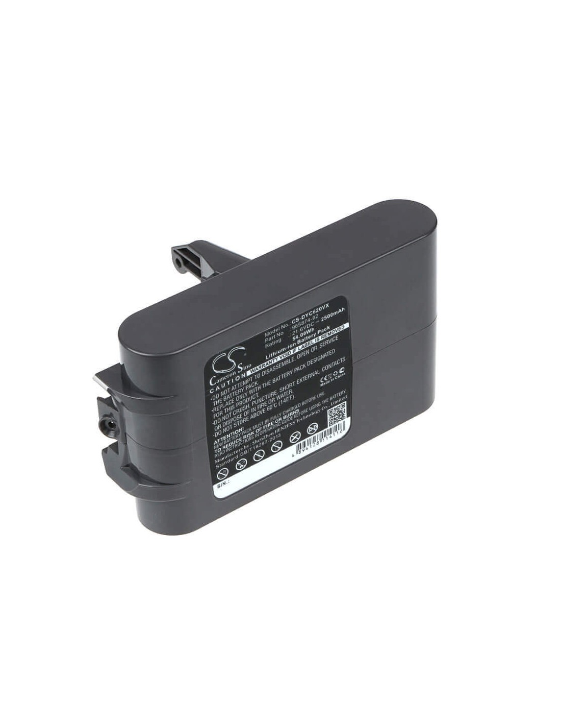 High Capacity Battery for Dyson DC72 Animal, Dc61, Dc62, Dc58 21.6V, 2500mAh - 54.00Wh