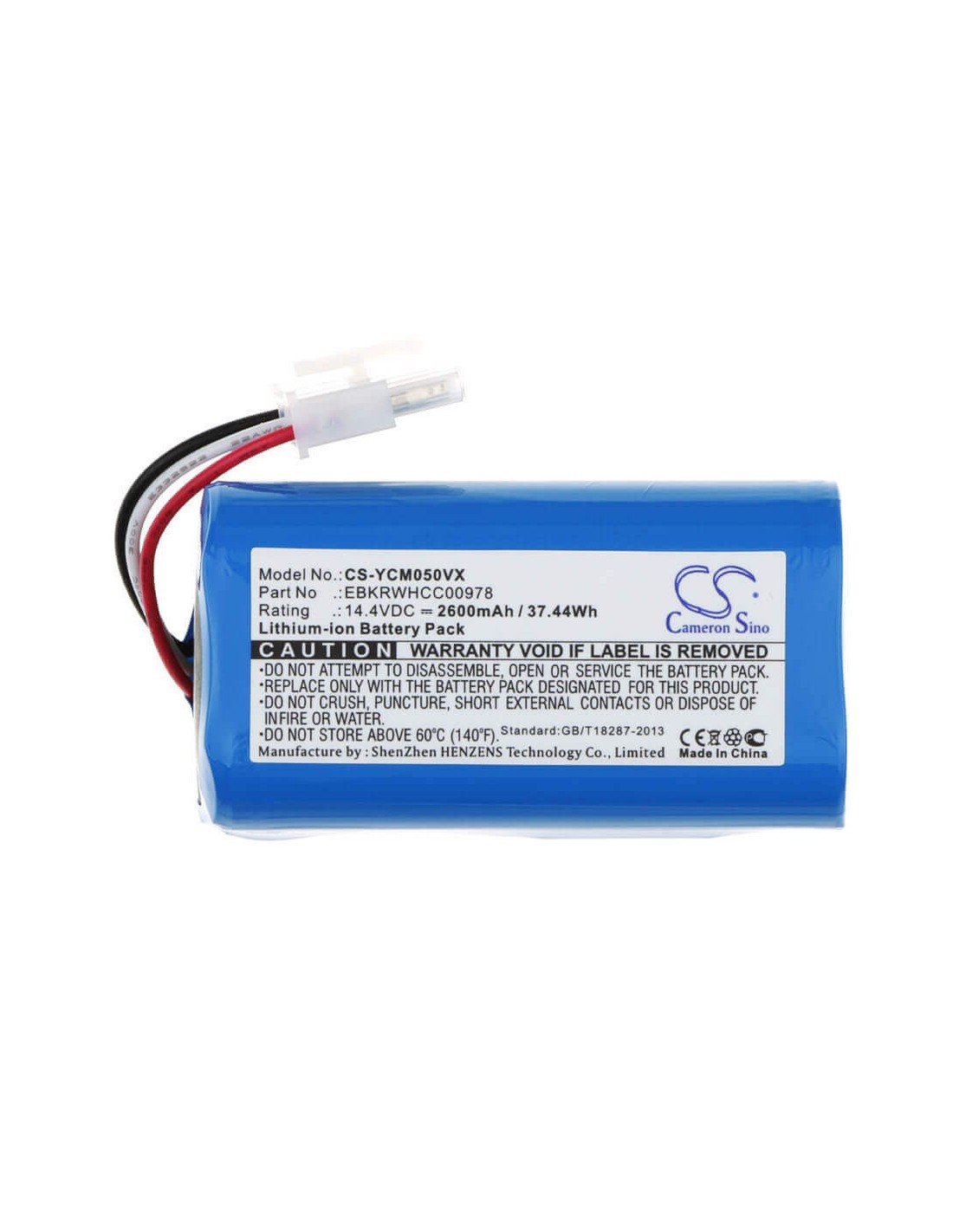 Battery for Iclebo Ycr-m05-10, Ycr-m05-11, Ycr-m05-20 14.4V, 2600mAh - 37.44Wh