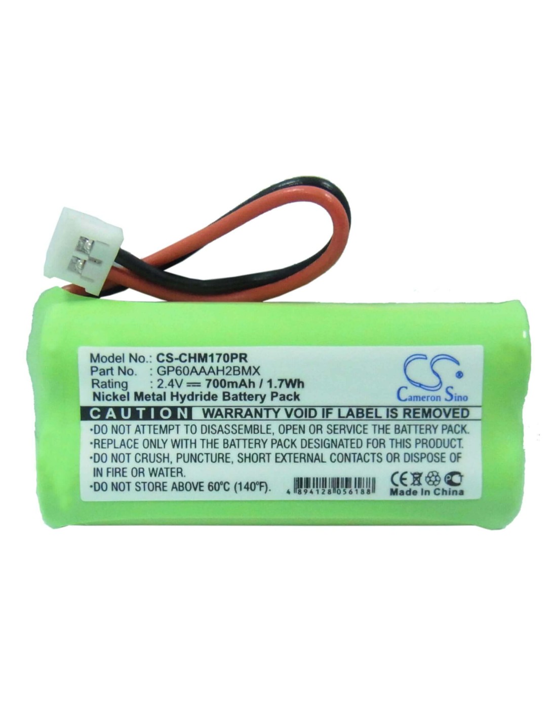 Battery for Crystalcall Hme5170a, Hme5170a-ltk 2.4V, 700mAh - 1.68Wh