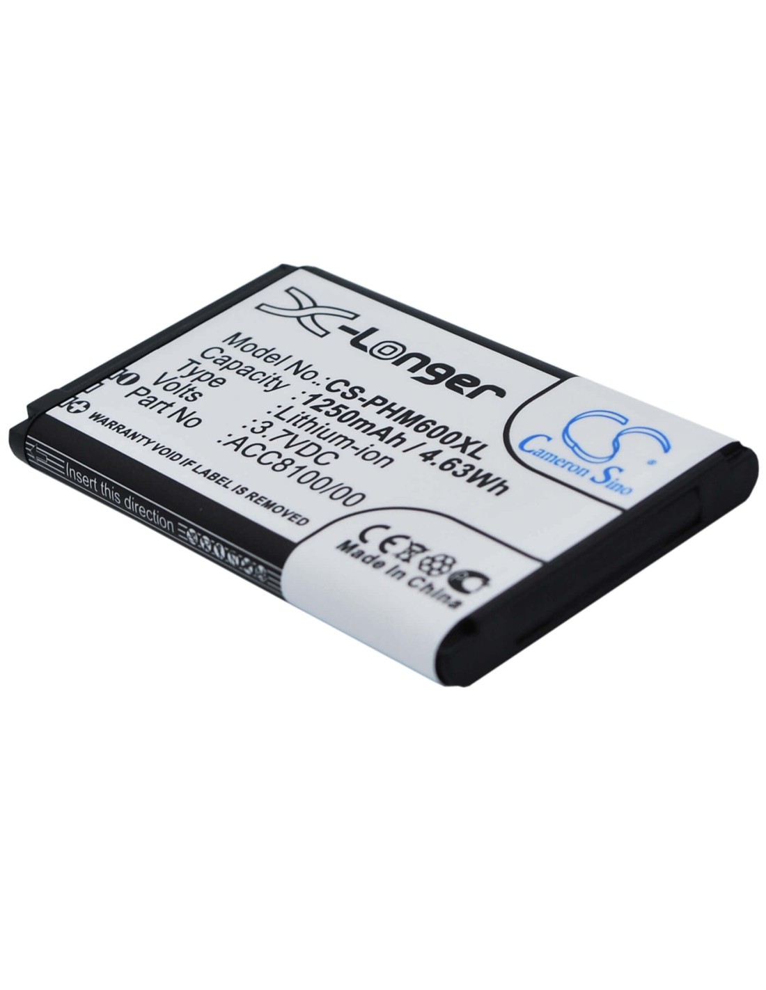 Battery for Philips Pocket Memo Dpm6000, Pocket Memo Dpm7000, Pocket Memo Dpm8000 3.7V, 1250mAh - 4.63Wh