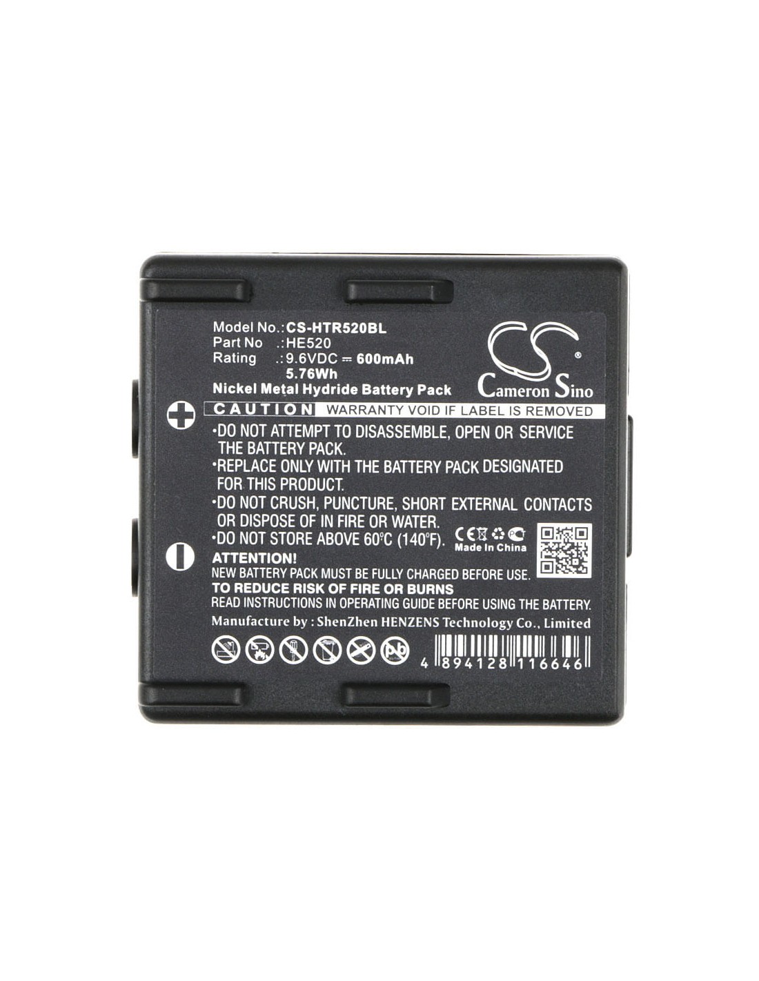 Battery for Abitron Kh68300520.a 9.6V, 600mAh - 5.76Wh
