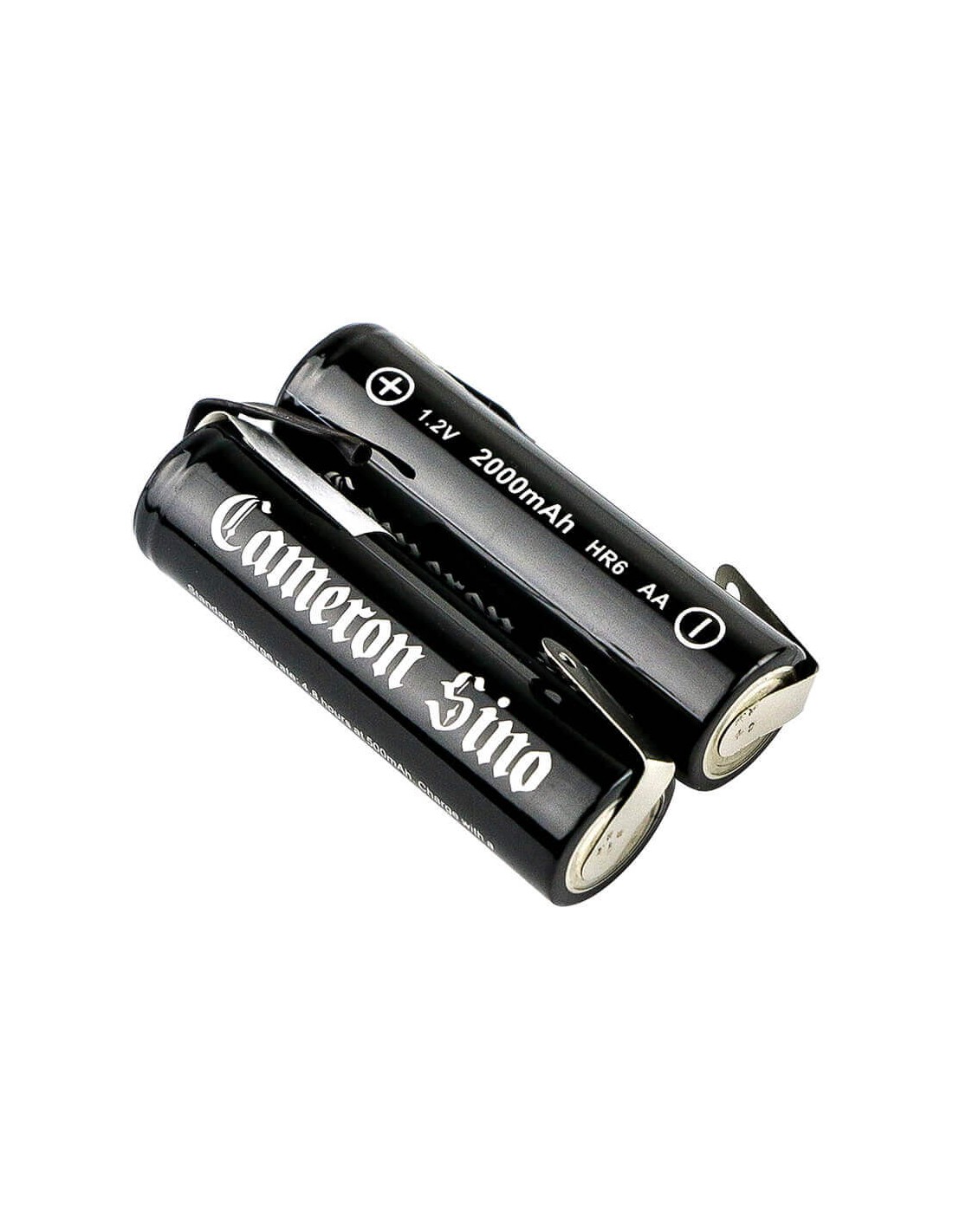 Two Batteris for Aa Aa, Am3, E91 with solder tabs 1.2V, 2000mAh - 2.40Wh