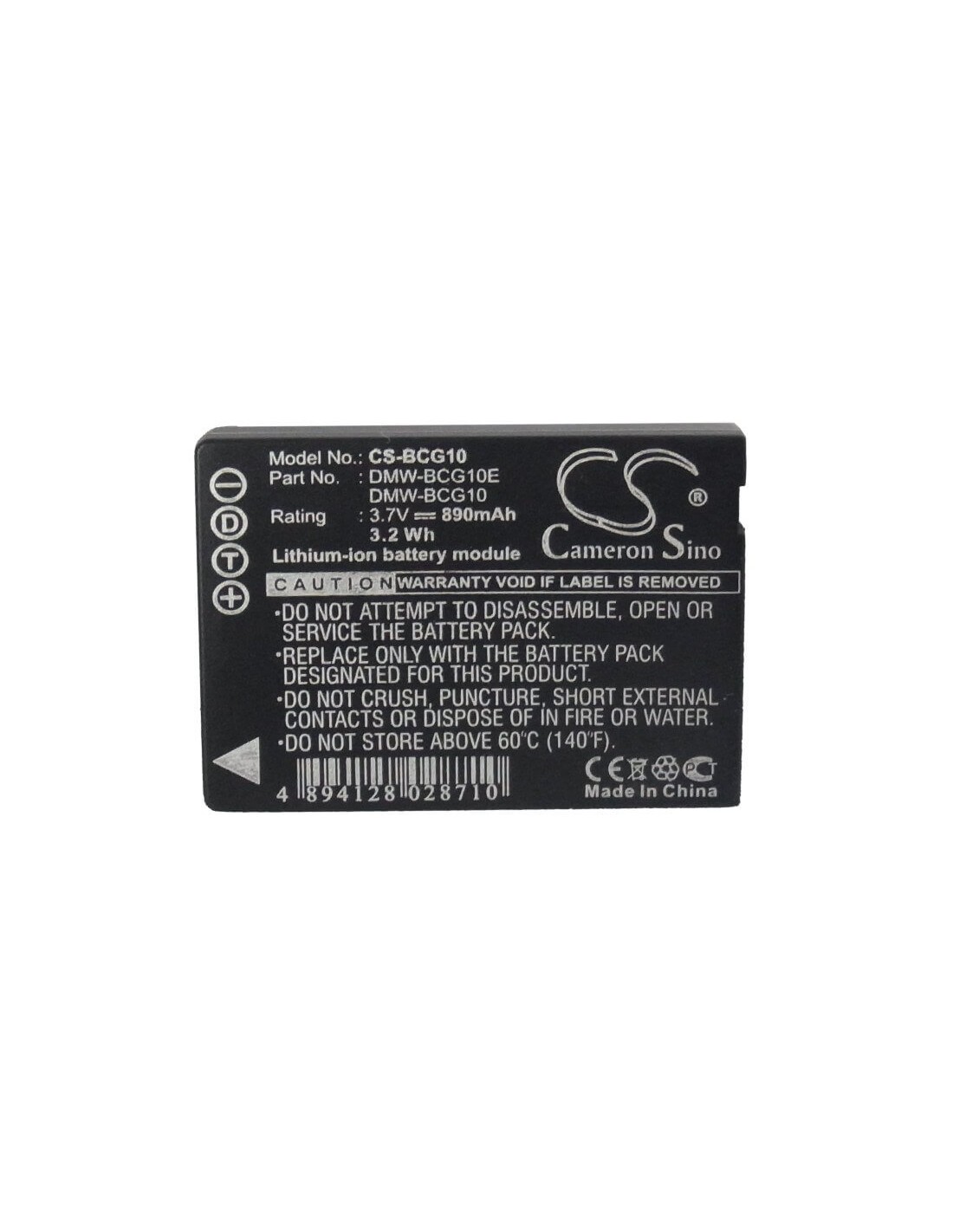 Battery for Panasonic Lumix Dmc-3d1, Lumix Dmc-3d1k, 3.7V, 890mAh - 3.29Wh