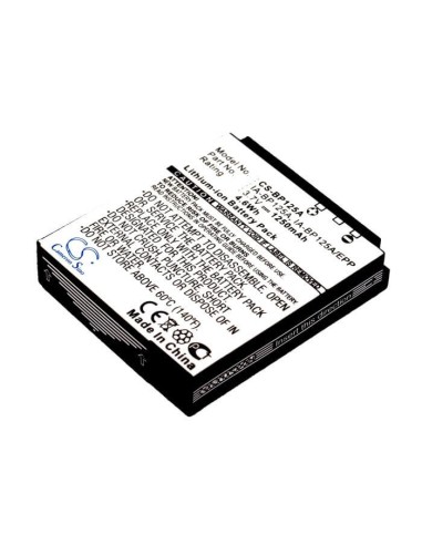 Battery for Samsung Hmx-m10, Hmx-m20, Hmx-m20bp, Hmx-m20sn, 3.7V, 1250mAh - 4.63Wh