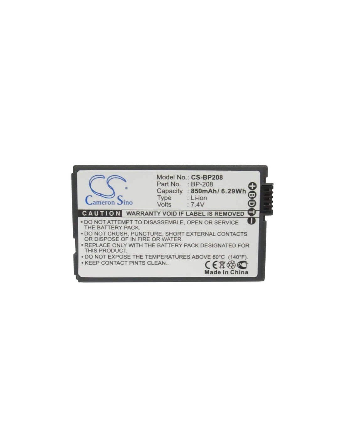 Battery for Canon Dc10, Dc100, Dc20, Dc201, 7.4V, 850mAh - 6.29Wh