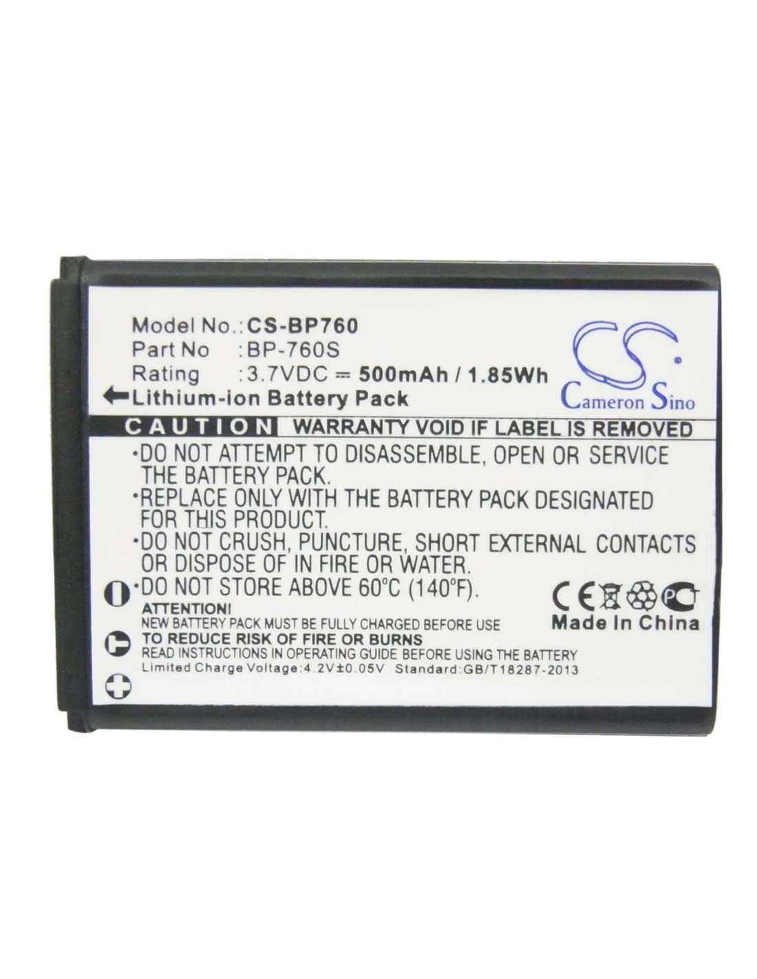Battery for Kyocera I4r, I4rb, I4rbk 3.7V, 500mAh - 1.85Wh