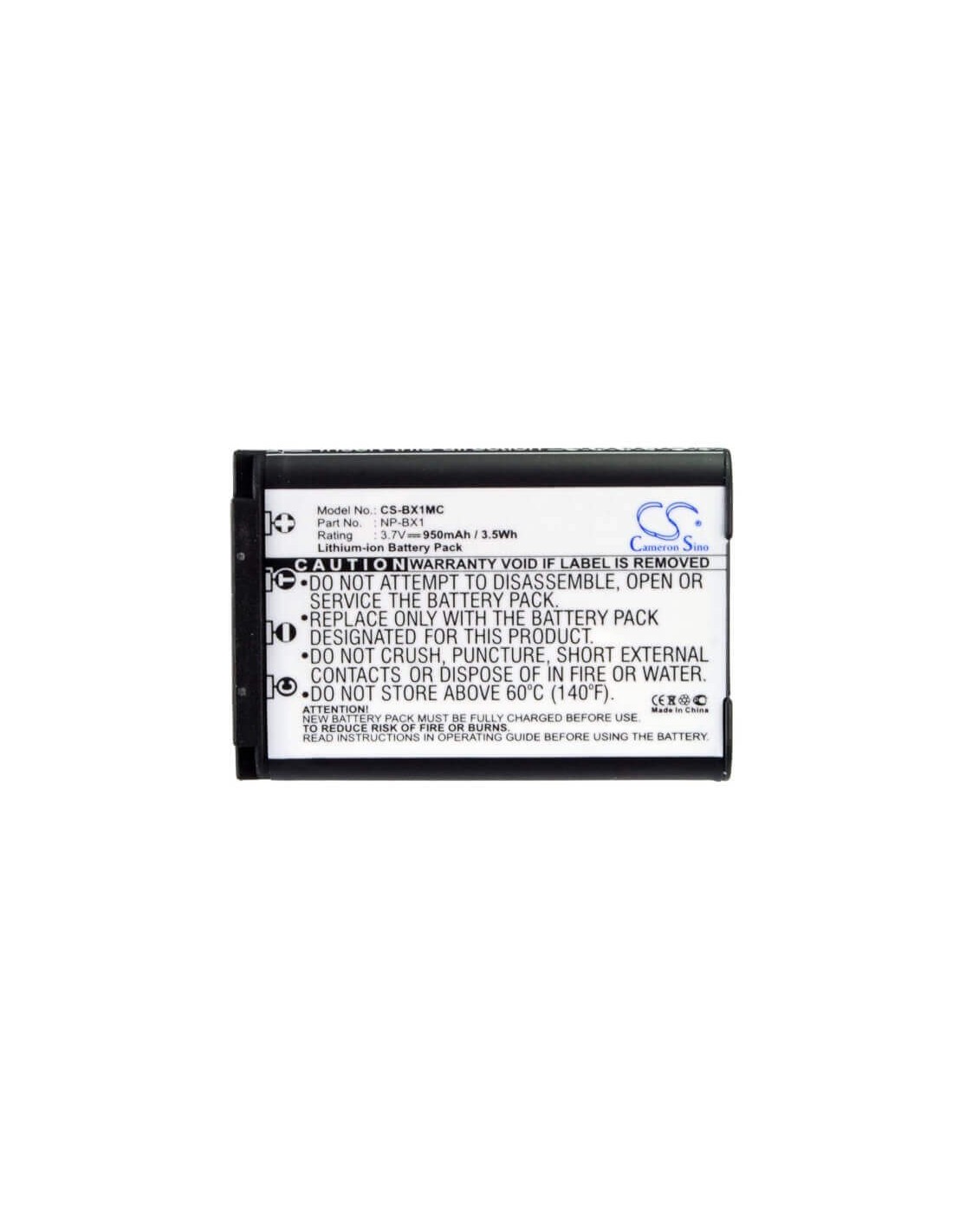 Battery for Sony Cyber-shot Dsc-hx300, Cyber-shot Dsc-hx50, 3.7V, 950mAh - 3.52Wh